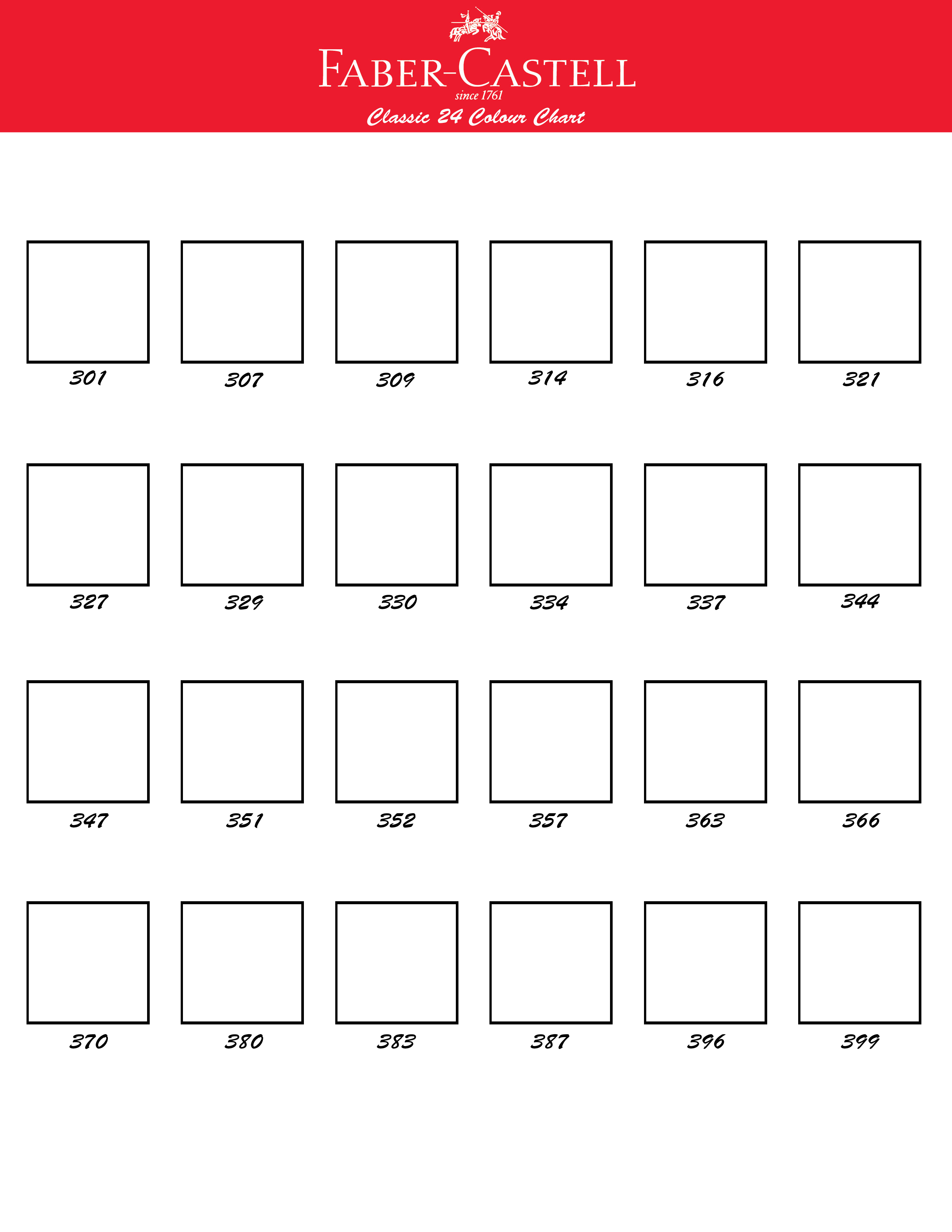 Blank Color Chart Printable