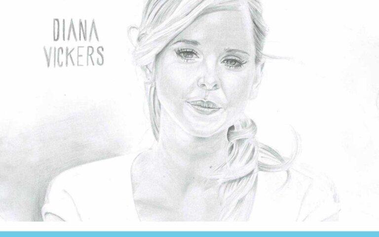 Realistic Pencil Drawing of Singer Diana Vickers, by Artist Sophie Lawson