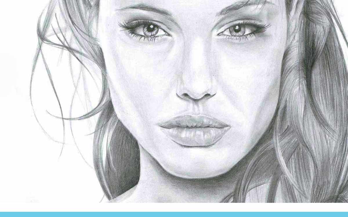 ANGELINA JOLIE PENCIL DRAWING, by Artist Sophie Lawson