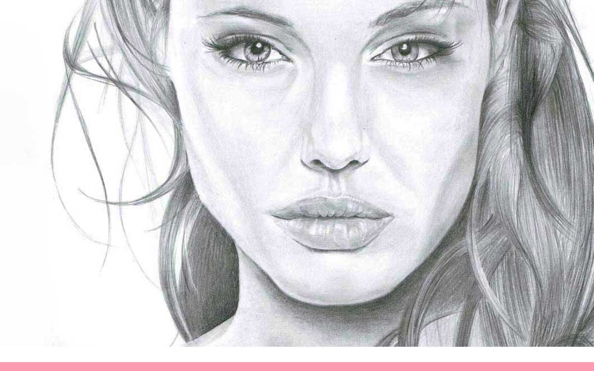 David Nuttall  Angelina Jolie  pencil sketch