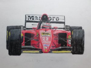 Gerhard Berger Ferrari F1 Drawing