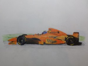 David Coulthard Orange McLaren F1 Drawing