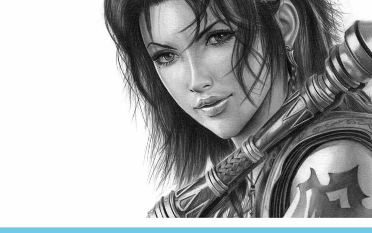 Fang from the Video Game Final Fantasy XIII Graphite Realistic Pencil Drawing, by Artist Sophie Lawson