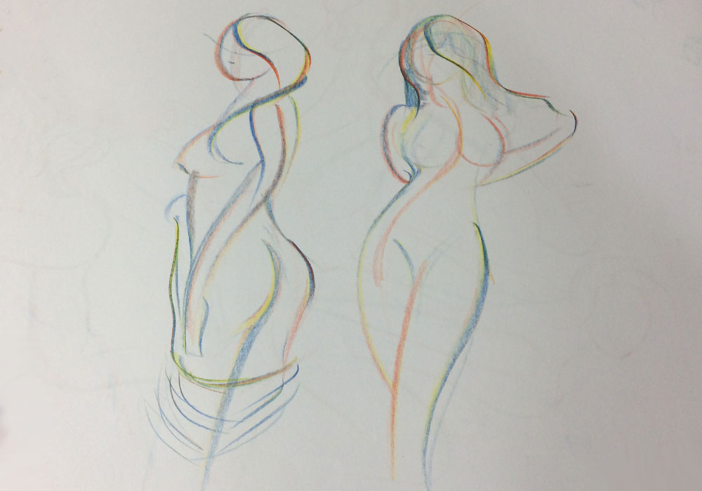 Gesture Drawing Exercise, by Artist Sophie Lawson