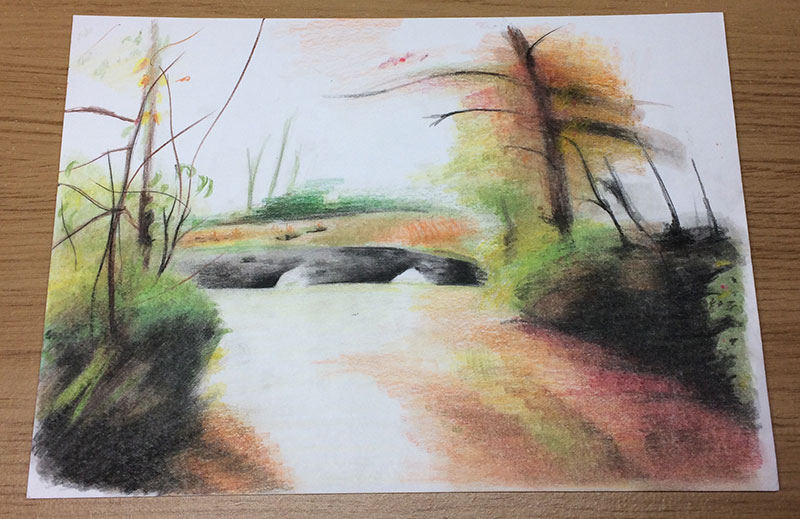 Art Helps You Try New Things - Coloured Pencil Landscape Drawing, by Artist Sophie Lawson
