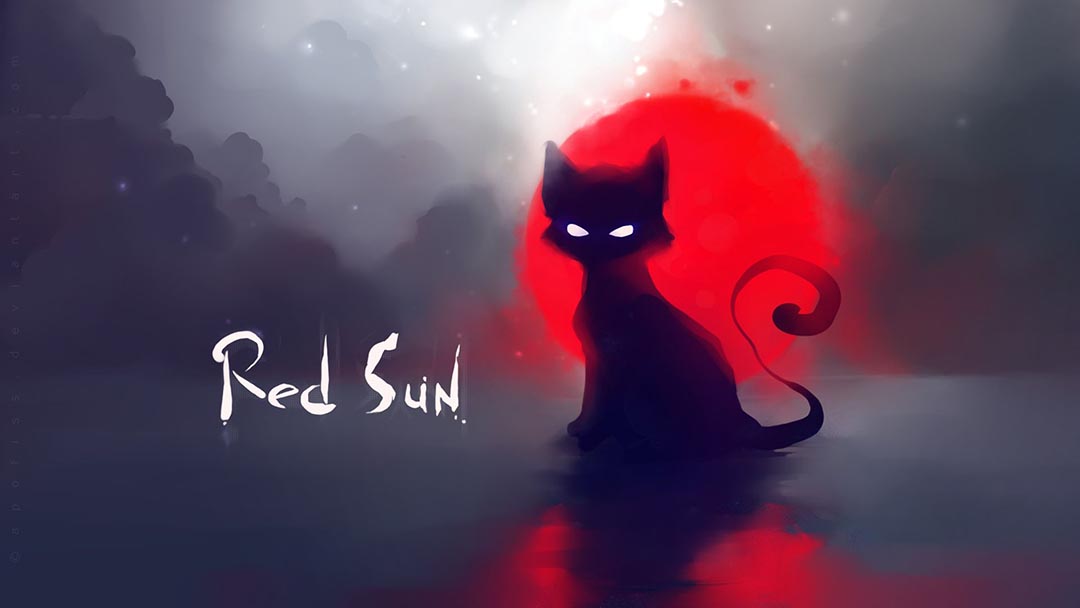 Katie Comley Jones Art Class Reference Image Red Sun by Apofiss