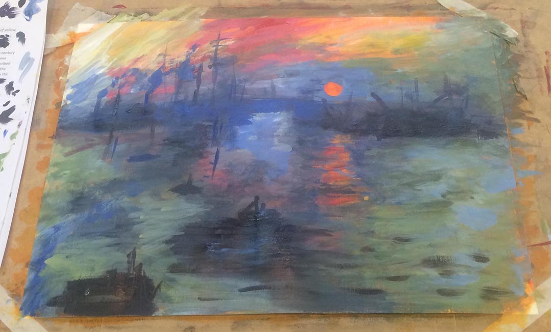 Katie Comley Jones Art Class Impressionism Painting by Artist Sophie Lawson