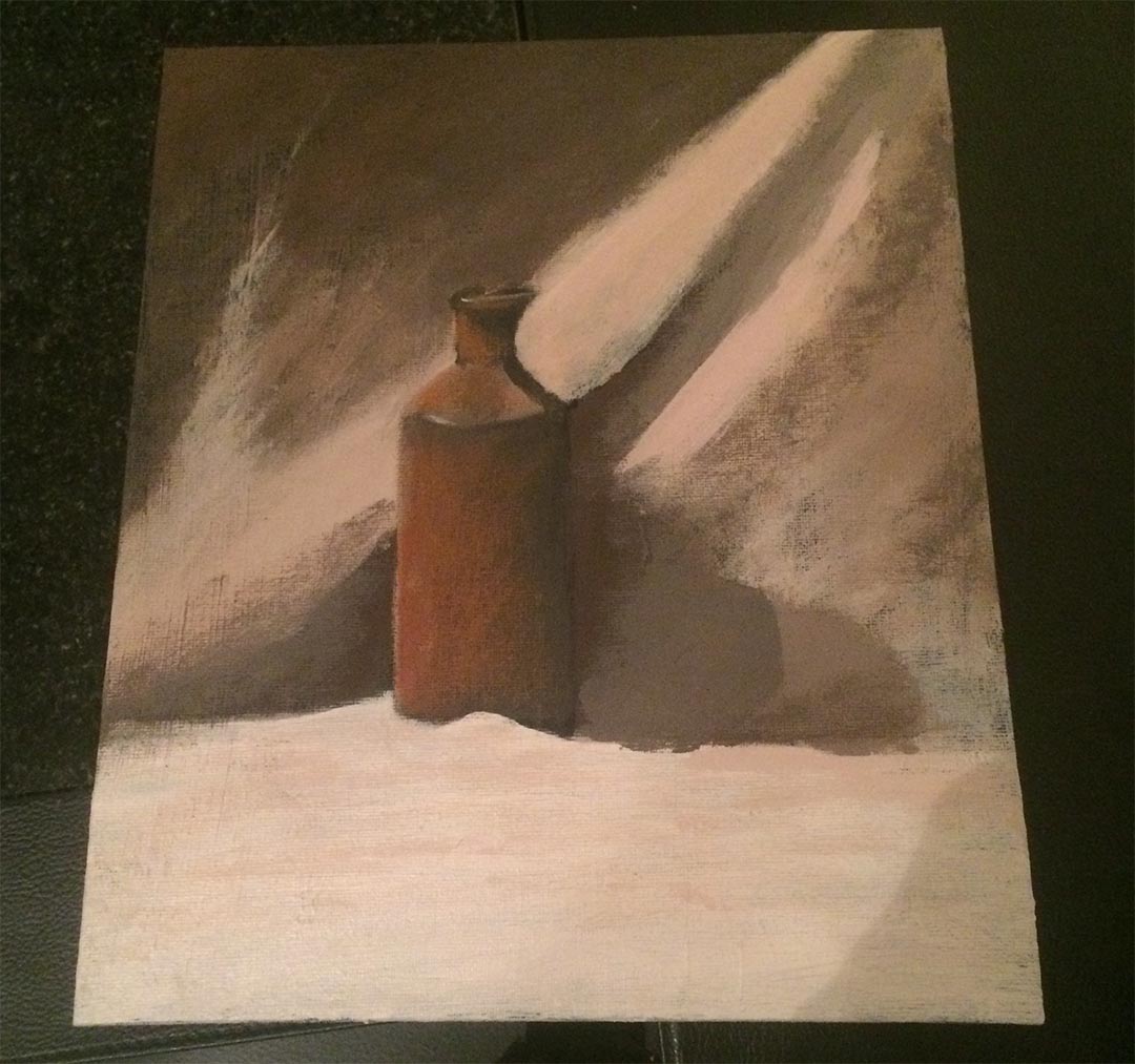 Understanding tone and colour, with Louise Courtnell. My Bottle Painting, by Artist Sophie Lawson