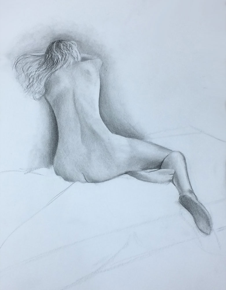 Life Drawing with Ian Barlow, 2016 Drawing by Artist Sophie Lawson