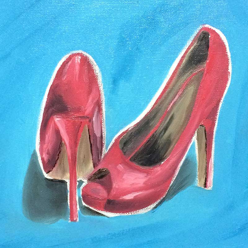 Hot Pink High Heels Still Life Painting: 30 in 30 Painting Challenge 2018, with Artist Sophie Lawson