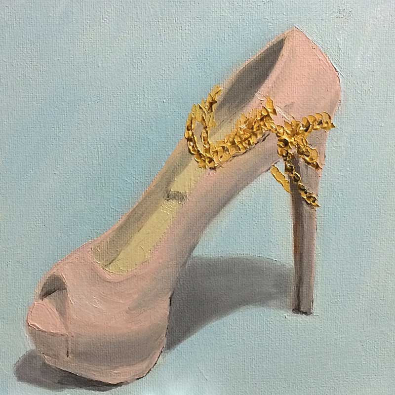 Baby Pink High Heels Painting: 30 in 30 Painting Challenge 2018, with Artist Sophie Lawson