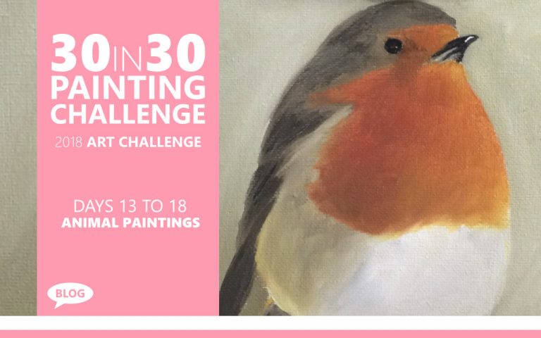 SIX DAYS OF PAINTING ROBINS: 30 IN 30 PAINTING CHALLENGE, DAYS 13 TO 18