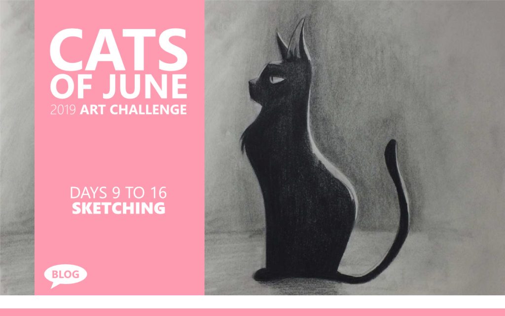 Cats of June 2019 Art Challenge - Days 9 to 16, Sketching with Artist Sophie Lawson