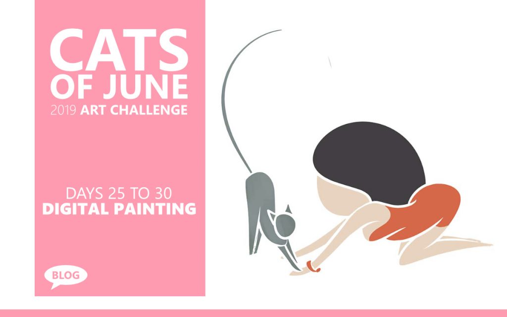 Cats of June 2019 Art Challenge - Days 25 to 30, Digital Painting with Artist Sophie Lawson