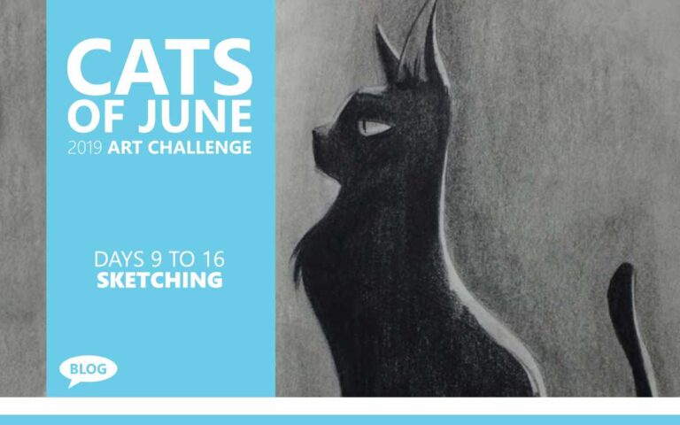 Cats of June Sketching, An Art Challenge with Artist Sophie Lawson