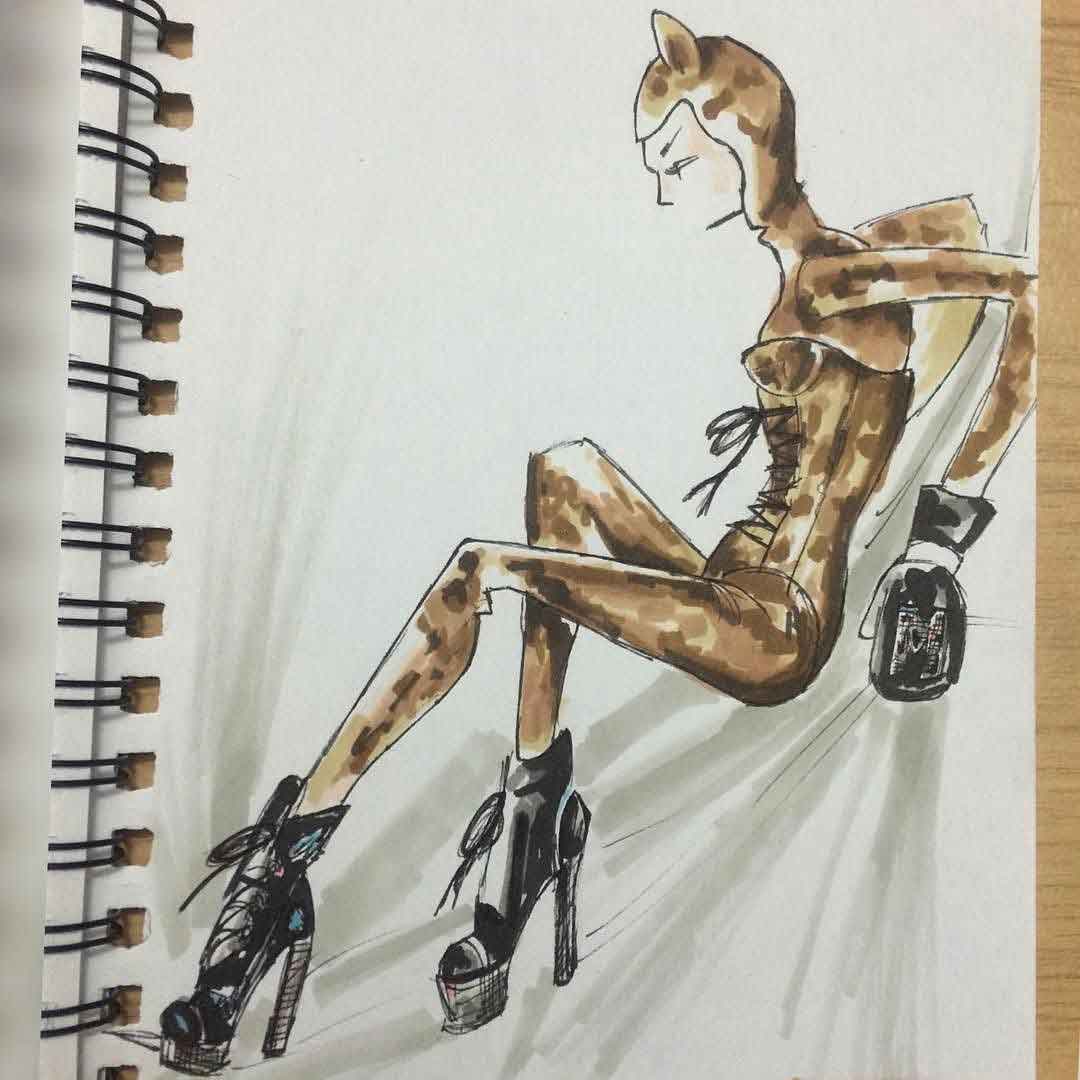 COPIC MARKERS FIGURE SKETCH FROM A KYLIE MINOGUE BOOK