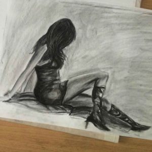 CHARCOAL FIGURE DRAWING SKETCH FROM ONE OF MY PHOTOS