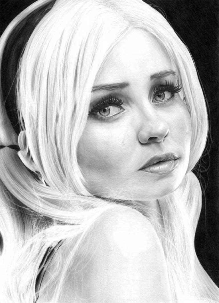 EMILY BROWNING REALISTIC PENCIL DRAWING