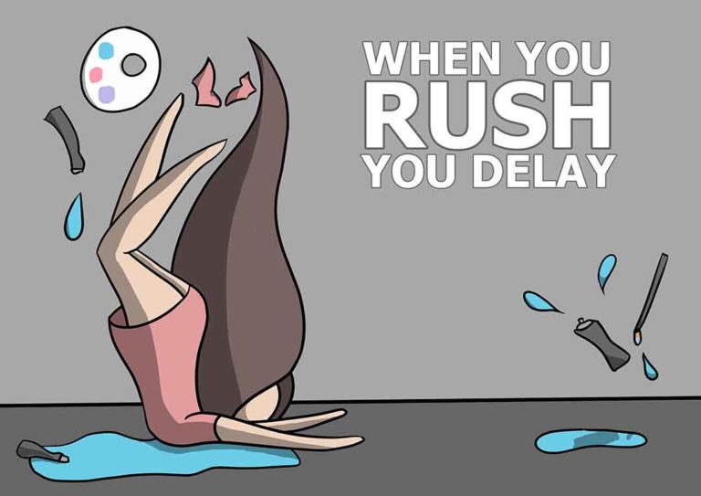 Affirmation 3: When You Rush You Delay, with lilSOPHiE - Digital Painting by Transgender Artist Sophie Lawson