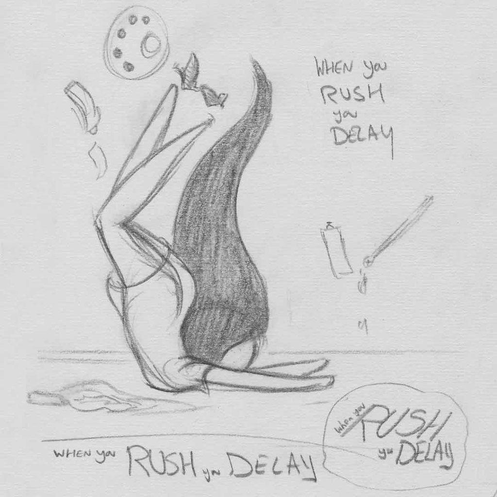 Affirmation 3: When You Rush You Delay, with lilSOPHiE - WIP Gesture Sketch by Transgender Artist Sophie Lawson