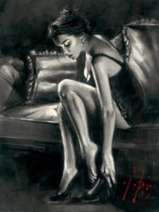 Study for Blue and Red III by Inspirational Artist Fabian Perez