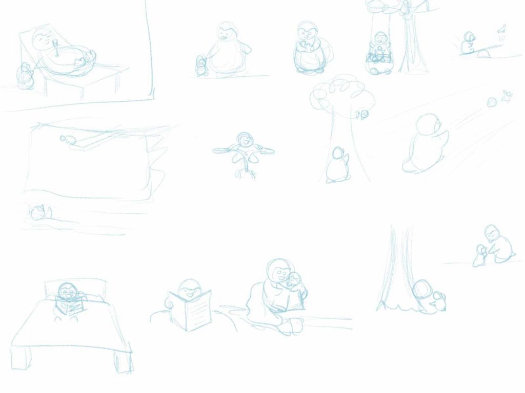 Learning Procreate Week 4 : Peter the Penguin and Peppi Sketches, with Artist Sophie Lawson